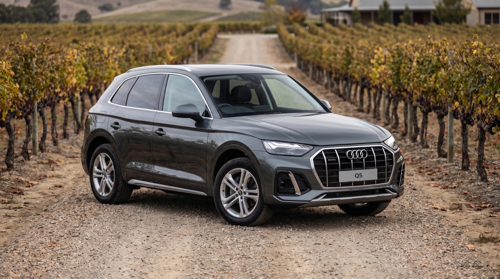 Audi Q5 devant un vignoble