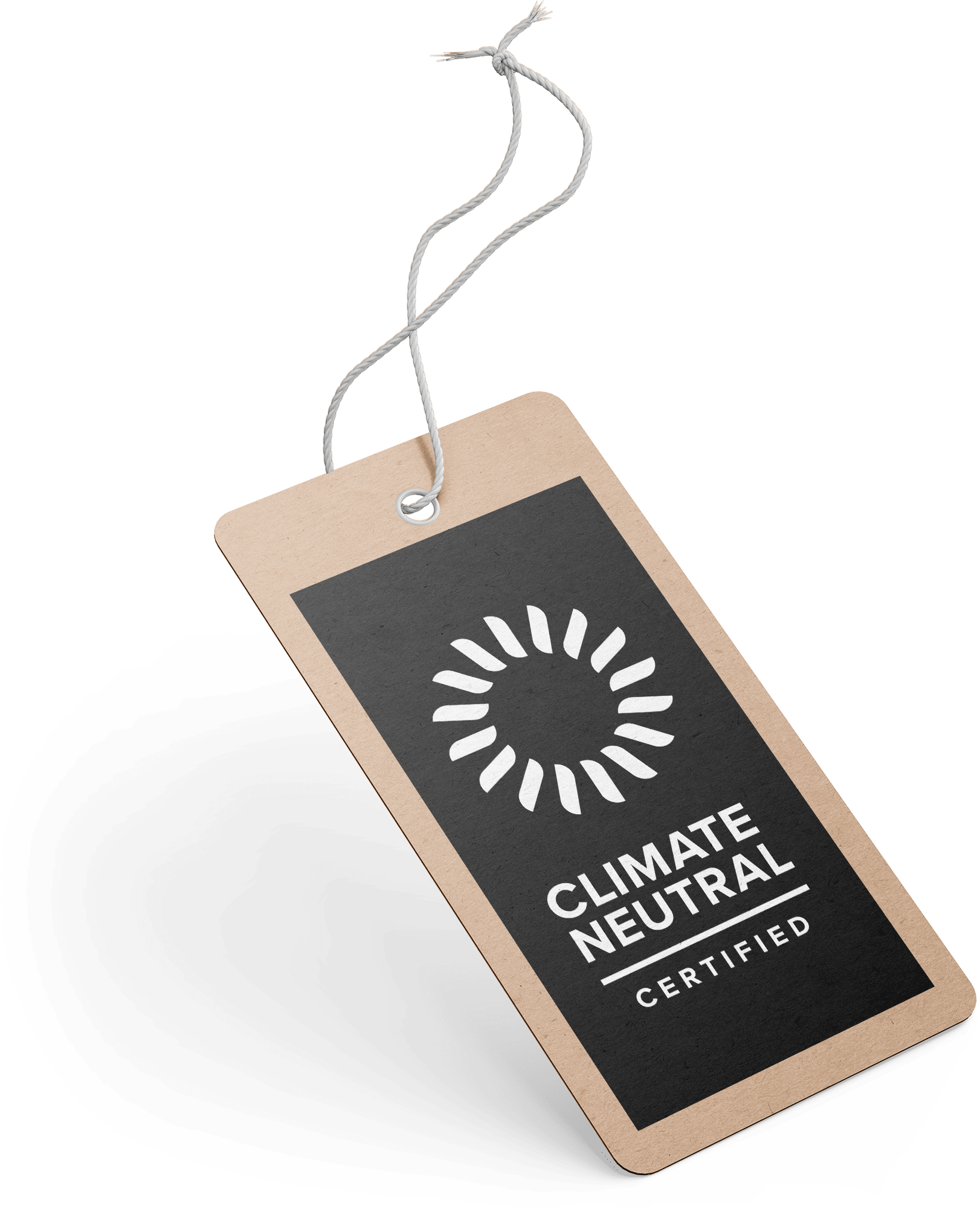 Photo mockup of a label showing "Climate Neutral Certified".