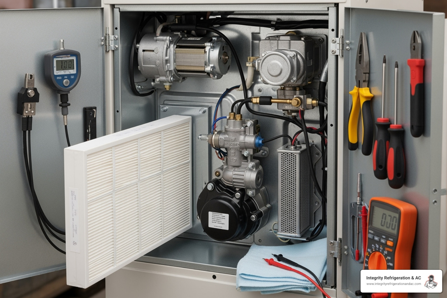 Image of a technician performing a furnace tune-up - furnace maintenance Winter Haven