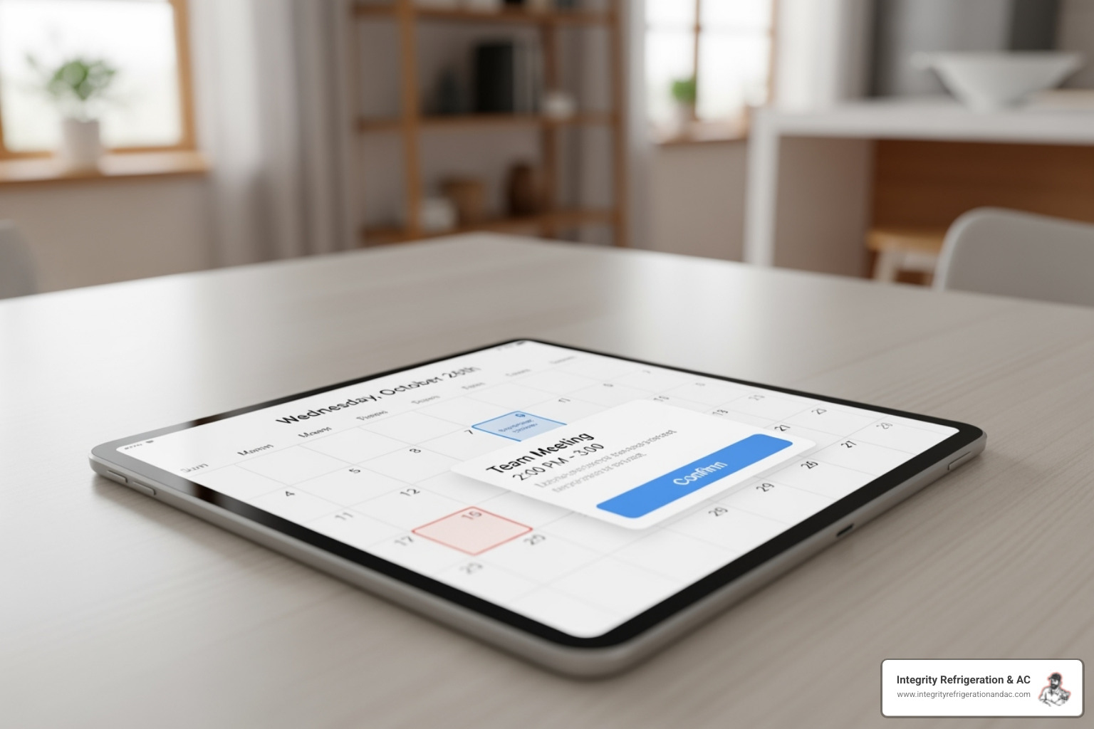 Image of a homeowner scheduling an appointment on a tablet - furnace maintenance Winter Haven