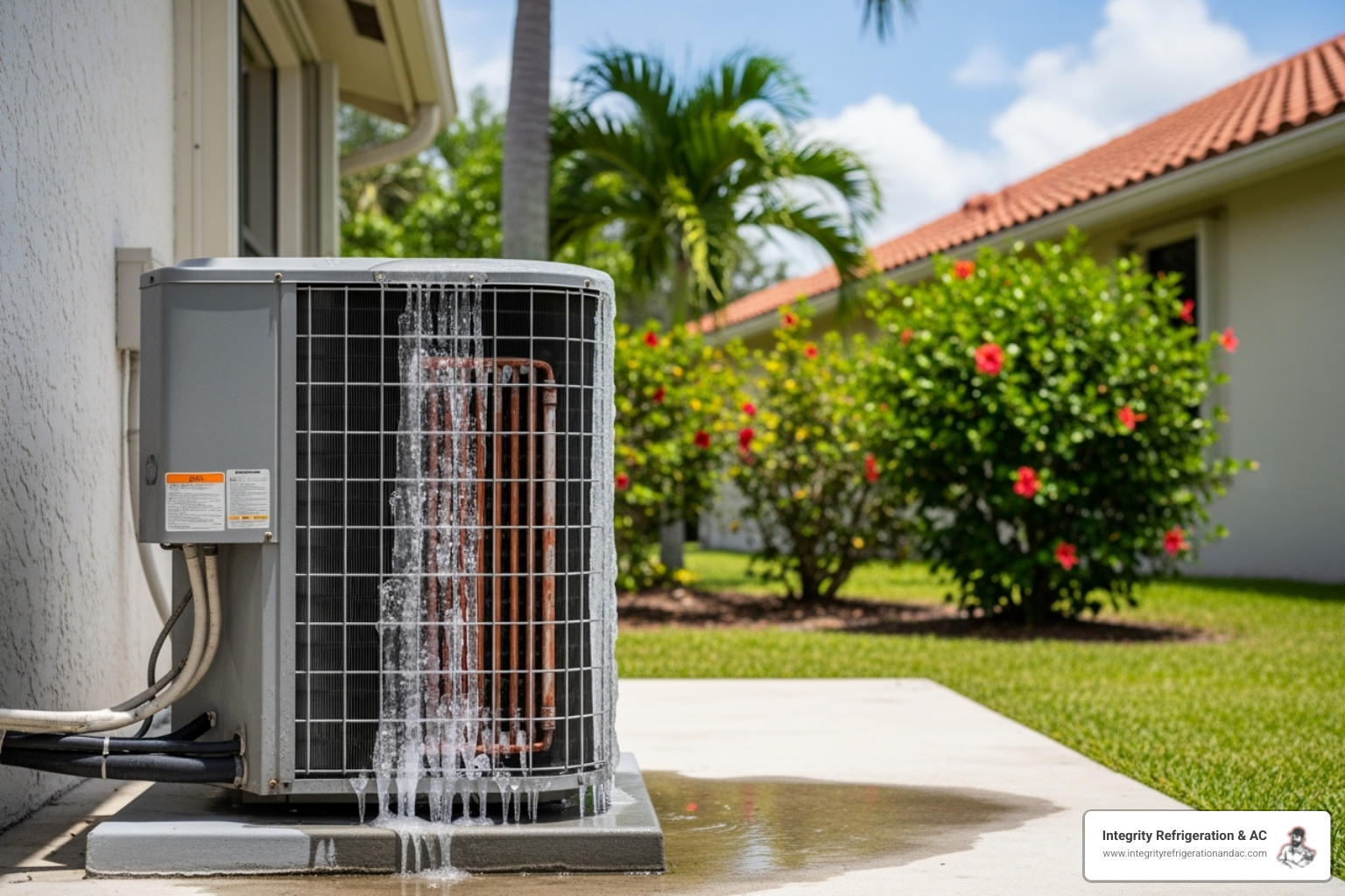 AC unit with visible issue like a leak or frozen coils - ac repair winter haven AC unit with visible issue like a leak or frozen coils - ac repair winter haven