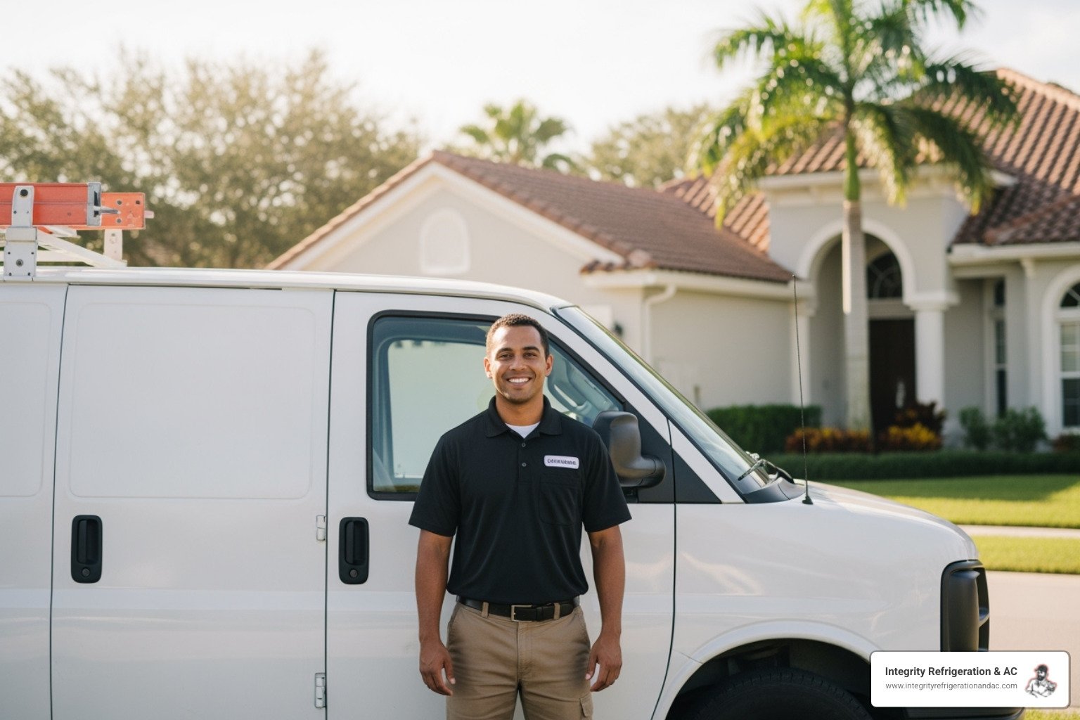 Friendly technician with a company van - Furnace service Winter Haven