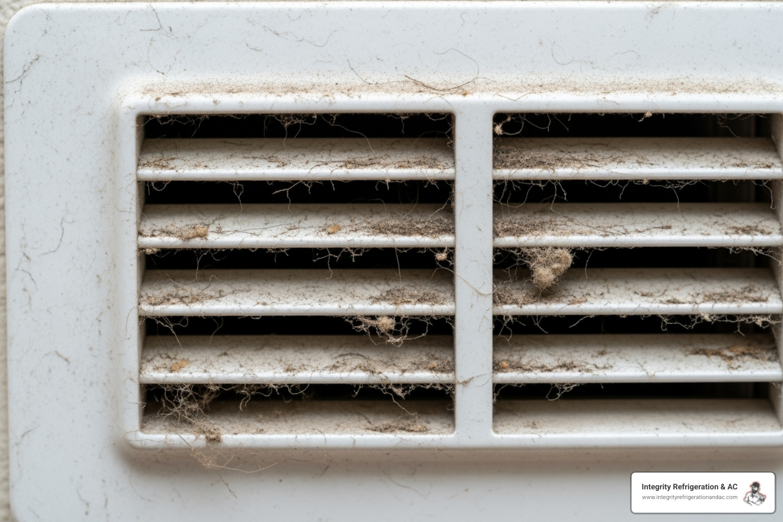 Image of a dirty, dusty air vent cover - air duct cleaning Auburndale