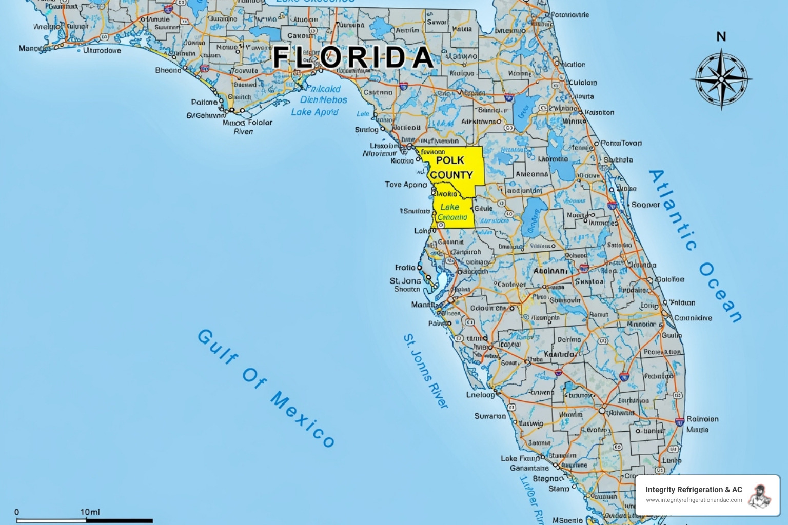 Florida state map highlighting Polk County - ac financing options winter haven Florida state map highlighting Polk County - ac financing options winter haven