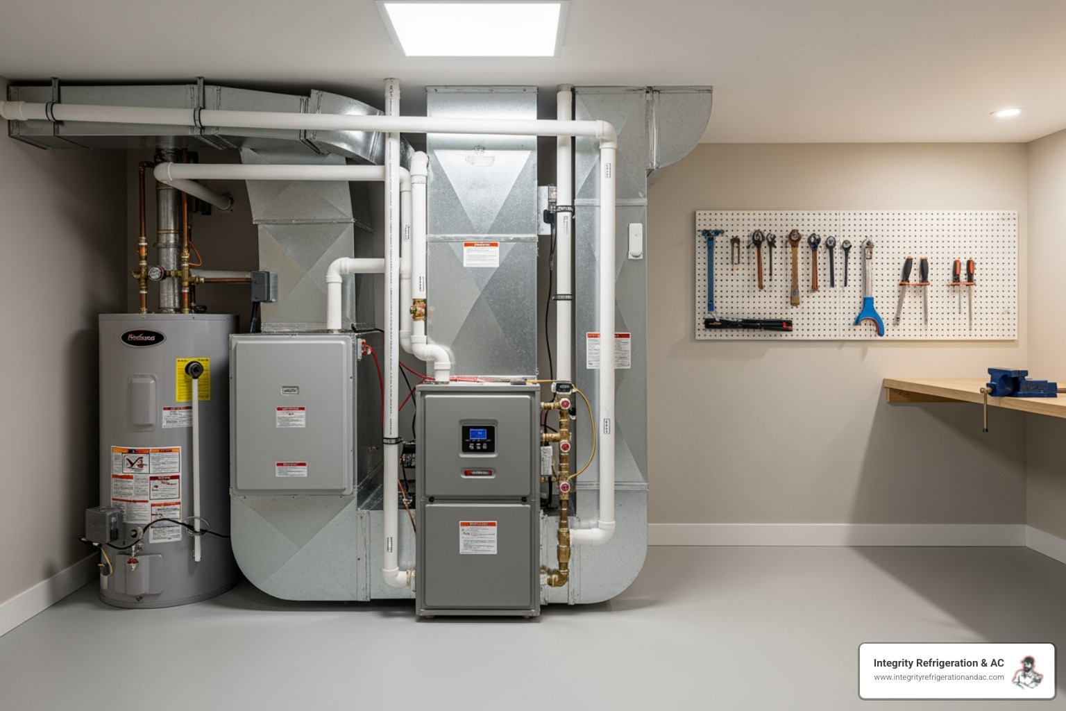 Image of a clean and accessible furnace area - Furnace safety check Image of a clean and accessible furnace area - Furnace safety check