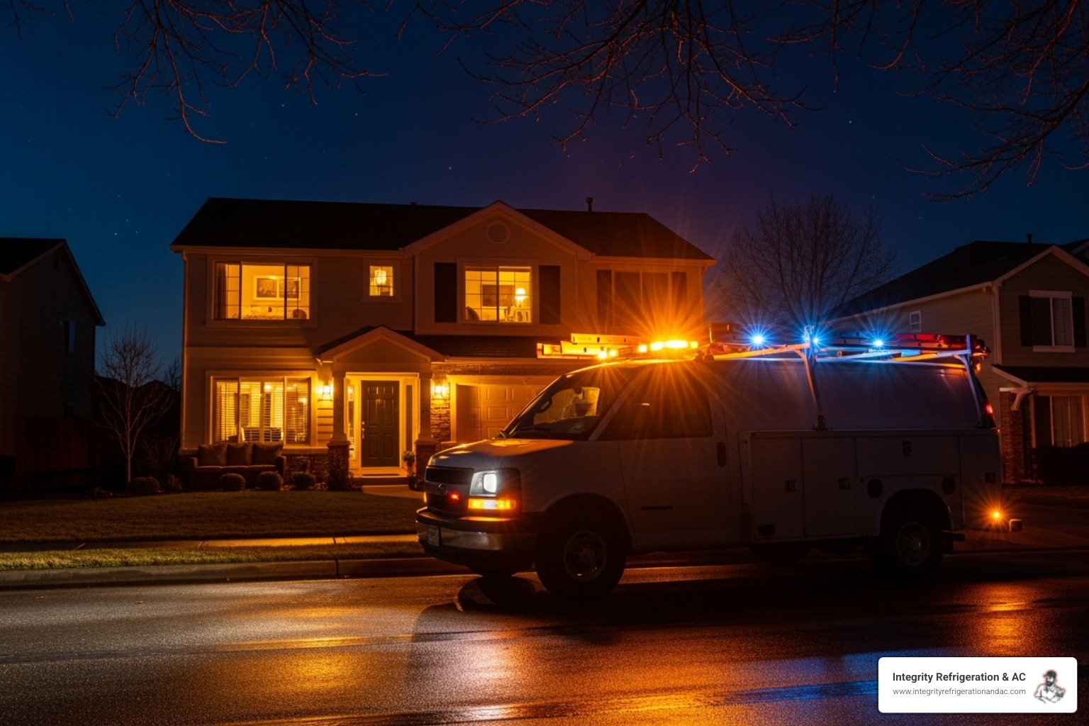 of a friendly technician arriving at a home at night - ac emergency service near me davenport fl of a friendly technician arriving at a home at night - ac emergency service near me davenport fl