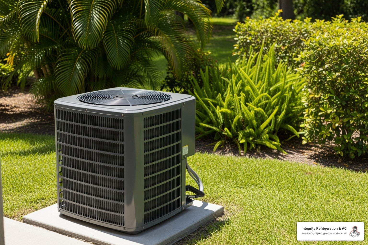 Outdoor AC unit working hard in Florida heat - annual hvac service winter haven fl Outdoor AC unit working hard in Florida heat - annual hvac service winter haven fl