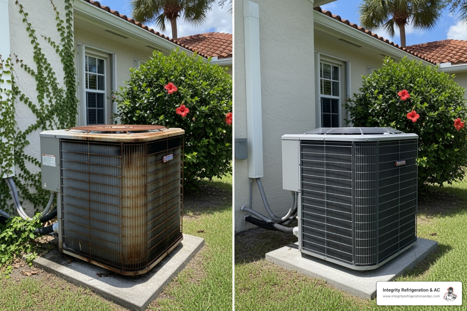 old versus new AC unit - ac installation davenport fl