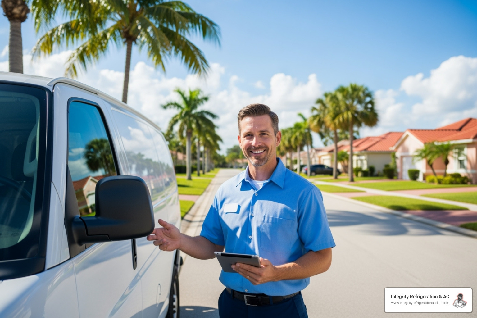 a friendly, professional HVAC technician with a company van. - ac service lakeland fl a friendly, professional HVAC technician with a company van. - ac service lakeland fl