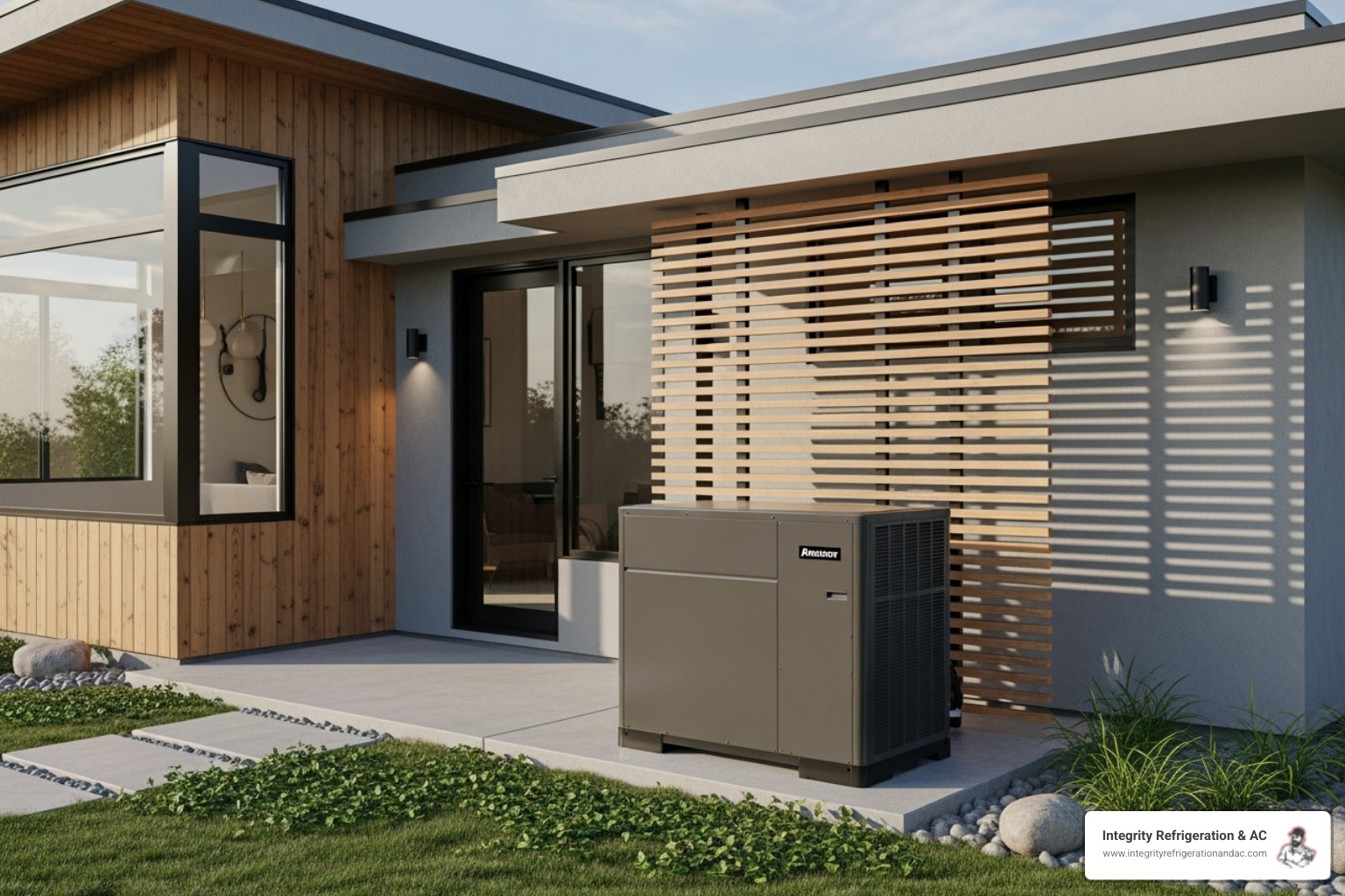 Modern home exterior with a neatly installed outdoor ductless compressor unit discreetly placed - ductless ac cost lakeland fl Modern home exterior with a neatly installed outdoor ductless compressor unit discreetly placed - ductless ac cost lakeland fl