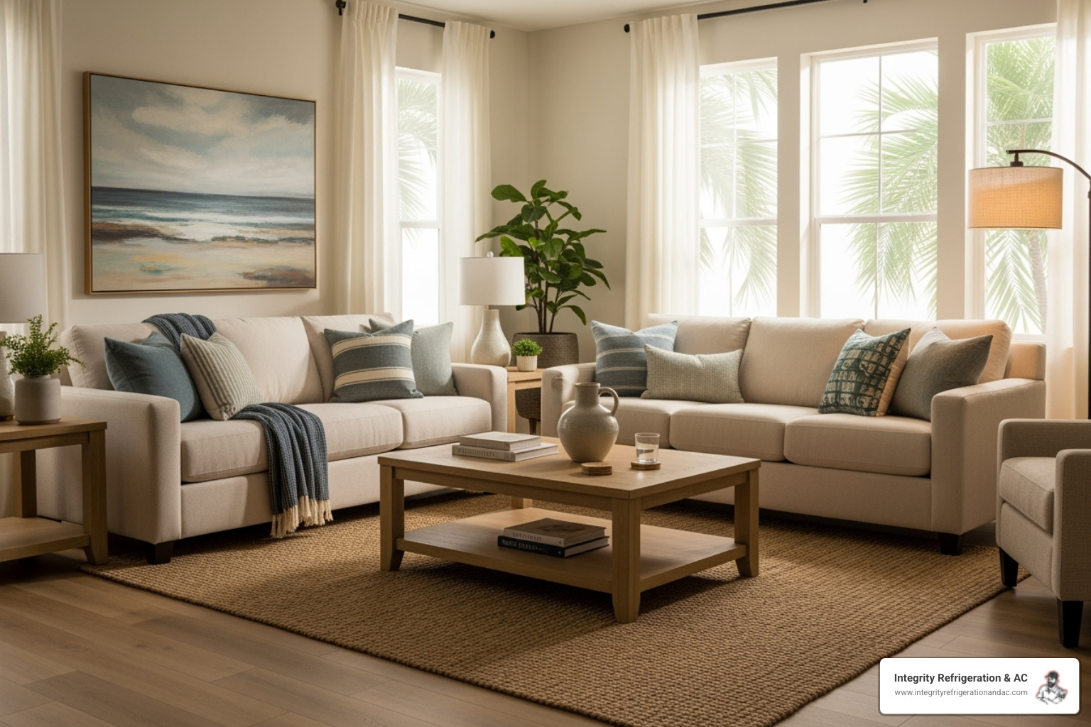 family relaxing comfortably in their living room - cutting-edge hvac solutions winter haven fl