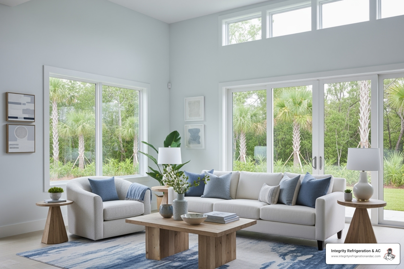 Family relaxing in a cool living room - energy efficient hvac winter haven fl