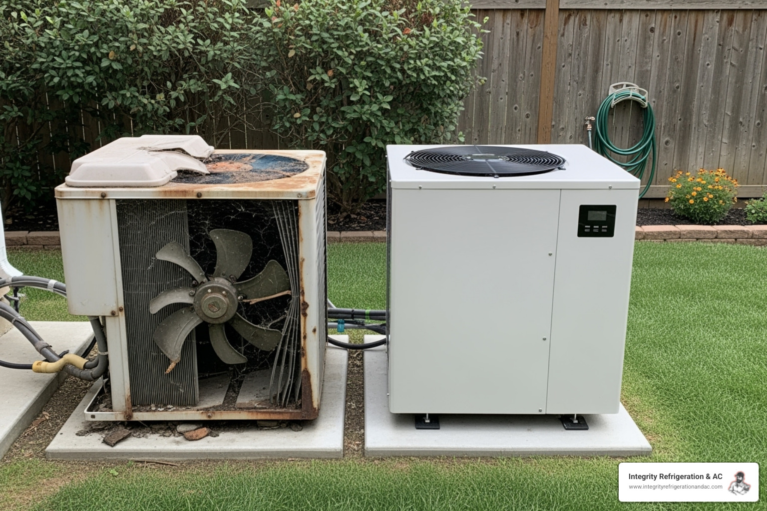 Comparison of old and new HVAC units - energy efficient hvac winter haven fl