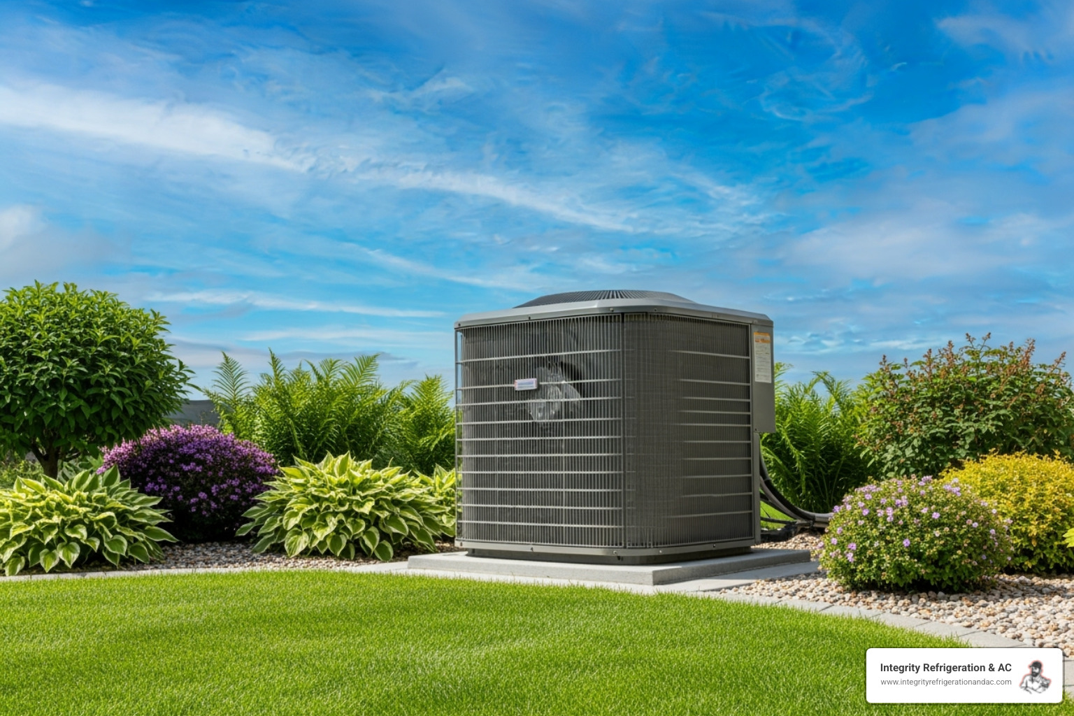 A clean outdoor AC unit, free of debris and surrounded by well-maintained landscaping, symbolizing proactive maintenance - a+ rated ac repair davenport fl