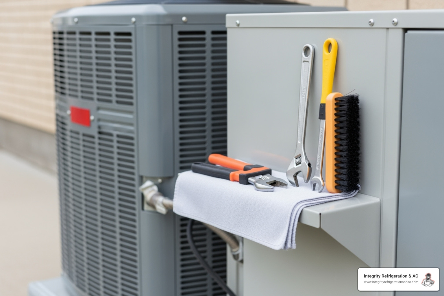 technician performing maintenance on a clean HVAC unit - heating repair winter haven fl
