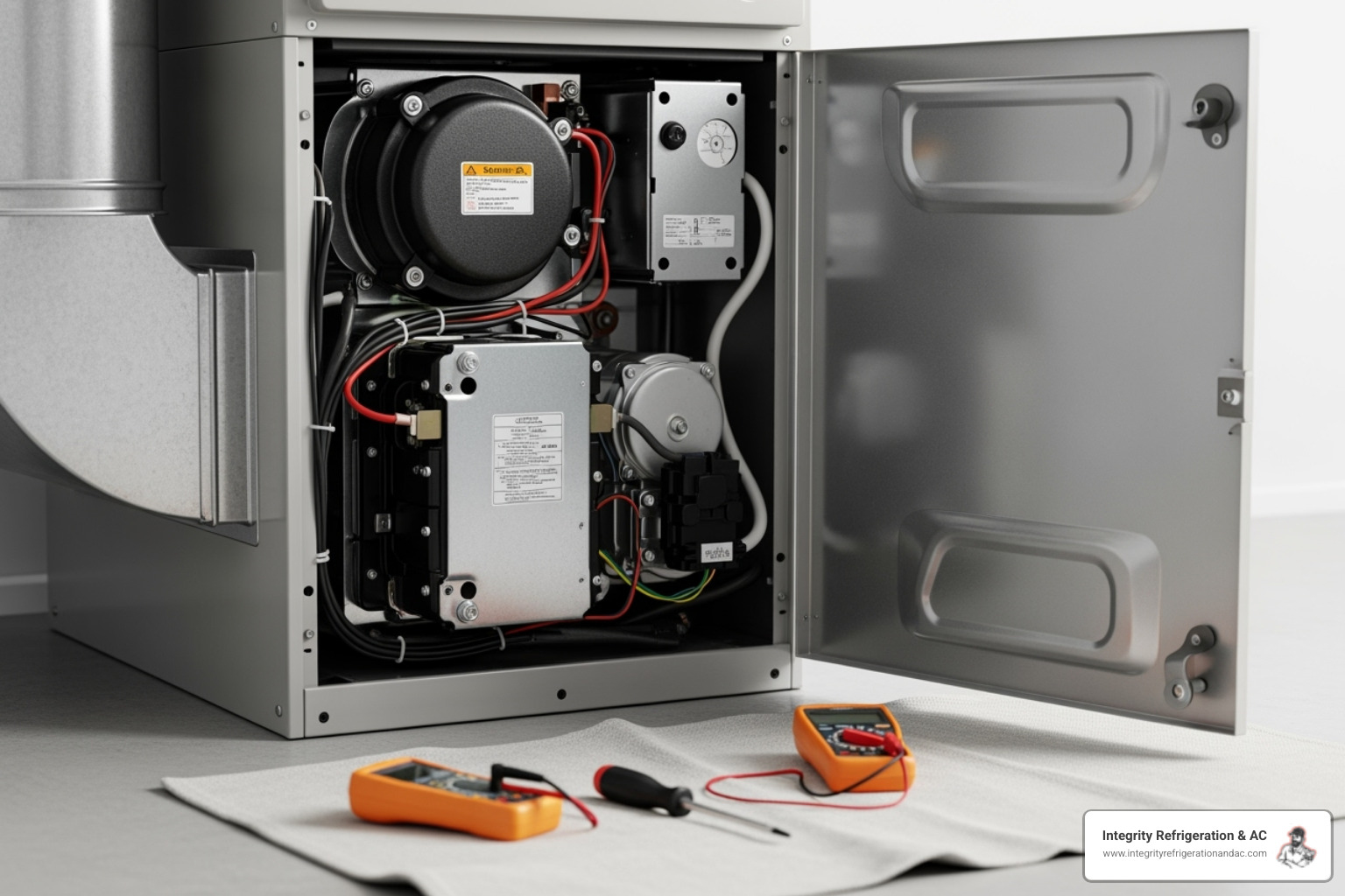 professional technician inspecting a furnace unit - heating repair winter haven fl
