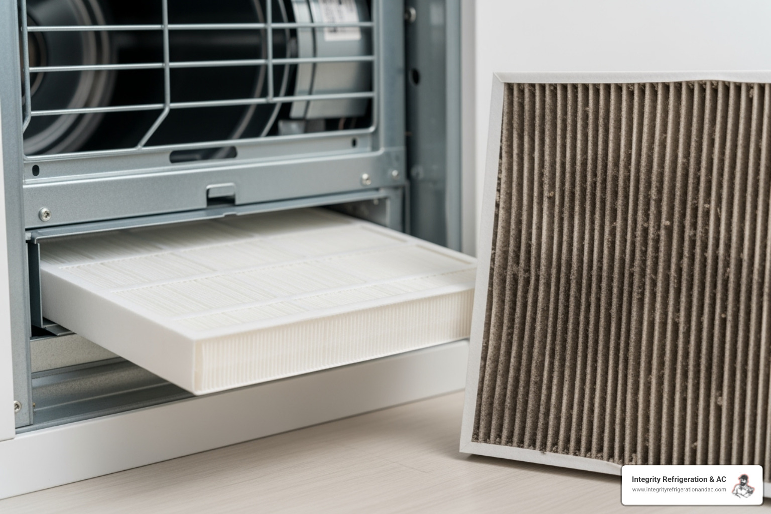homeowner changing an air filter - annual heater tune up polk county fl
