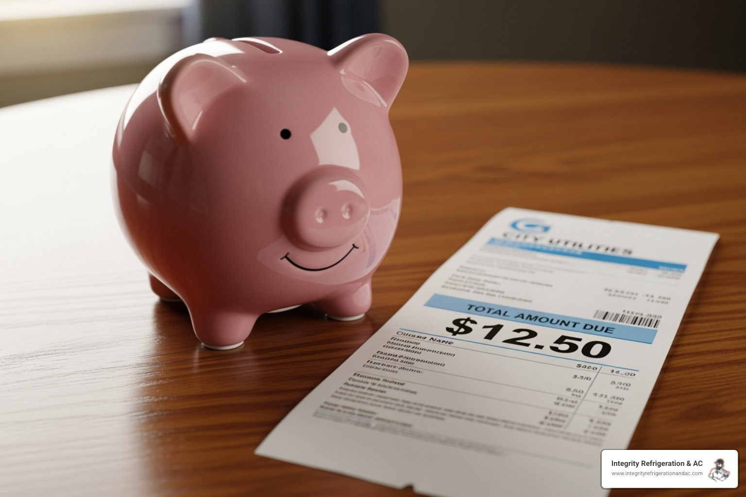 piggy bank next to a lower utility bill - annual heater tune up polk county fl