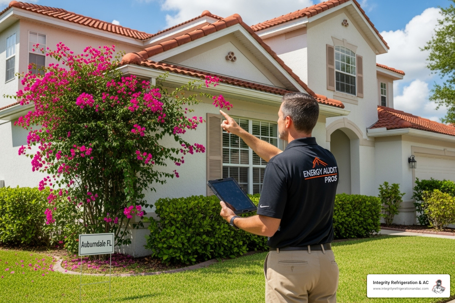 homeowner looking concerned at a high electricity bill - home energy audit auburndale fl