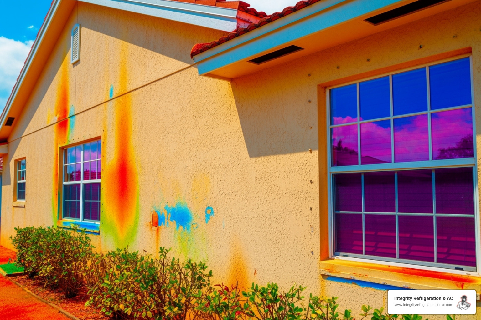 professional using a thermal imaging camera on a home's wall - home energy audit auburndale fl