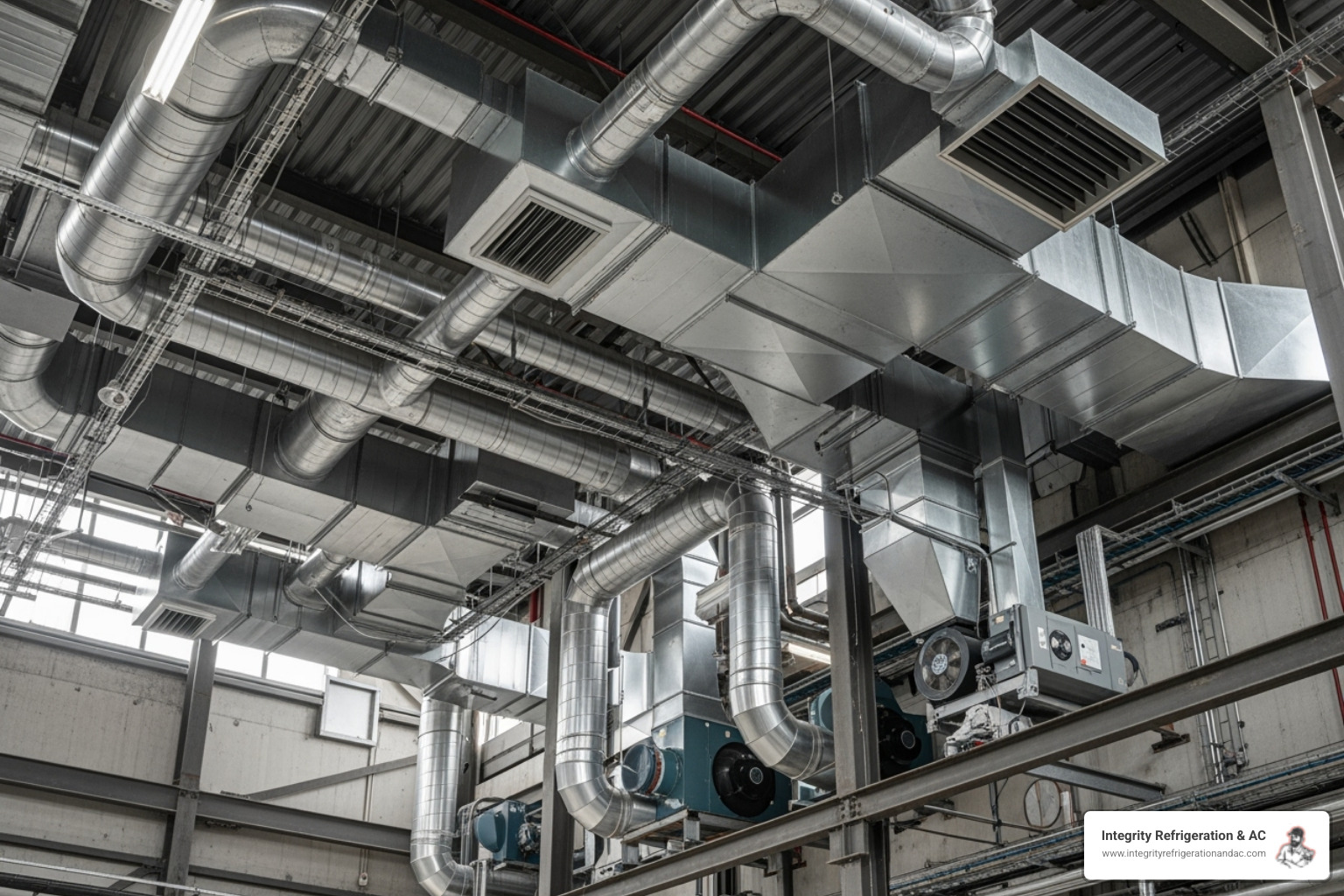 technician working on large commercial duct system - certified commercial hvac technician in kissimmee fl