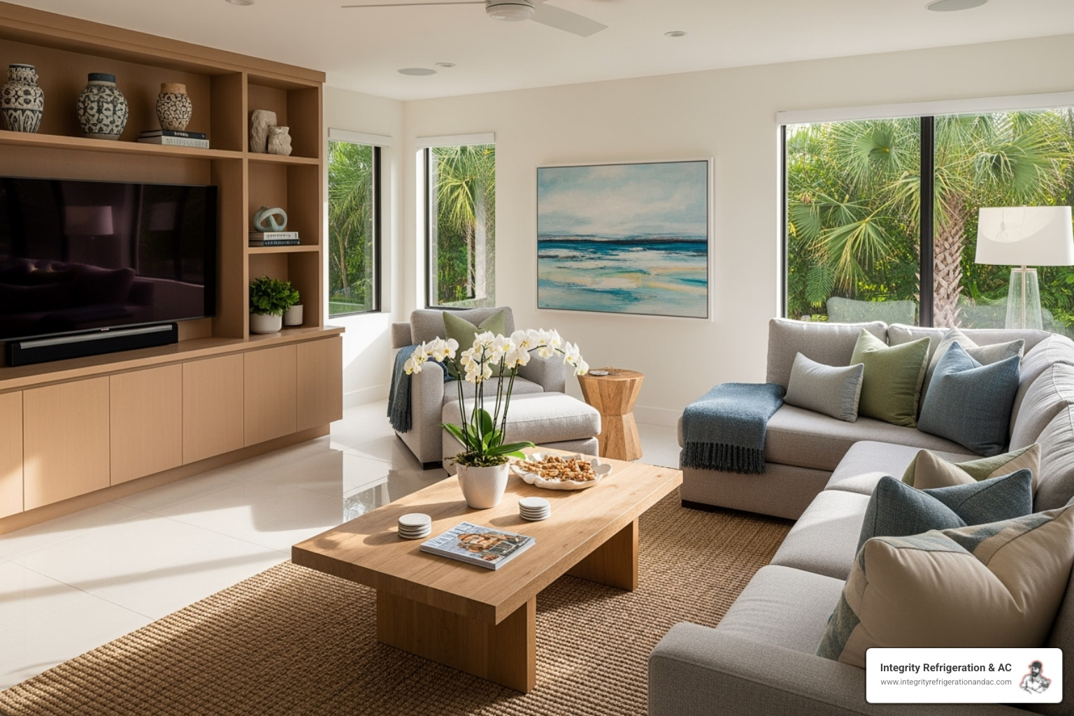 family enjoying comfortable living room - best heat pump company in auburndale fl family enjoying comfortable living room - best heat pump company in auburndale fl