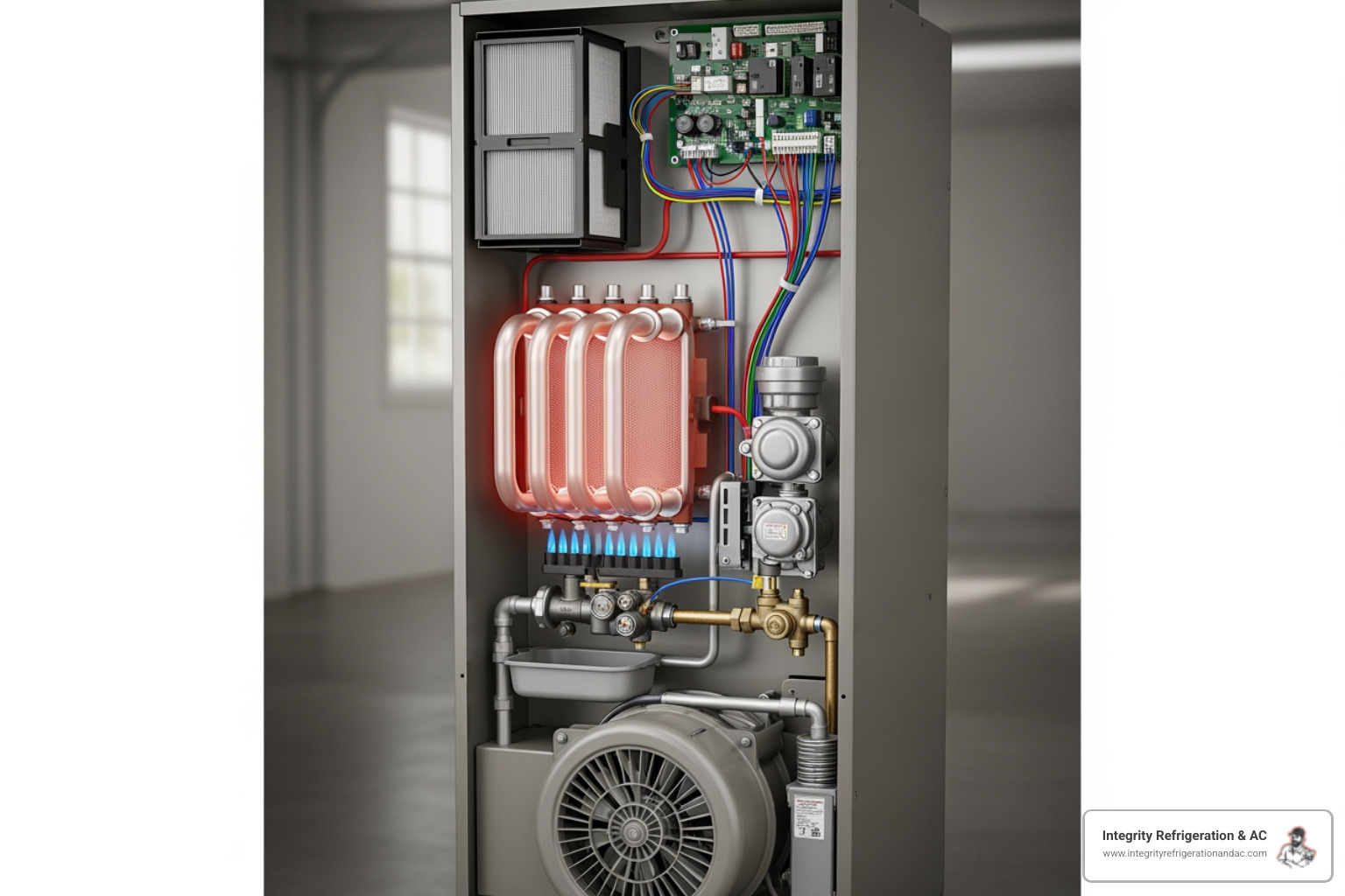 furnace unit with key components highlighted - "I need a furnace repair service somewhere in central Florida, specifically around Polk County. Who is available?"