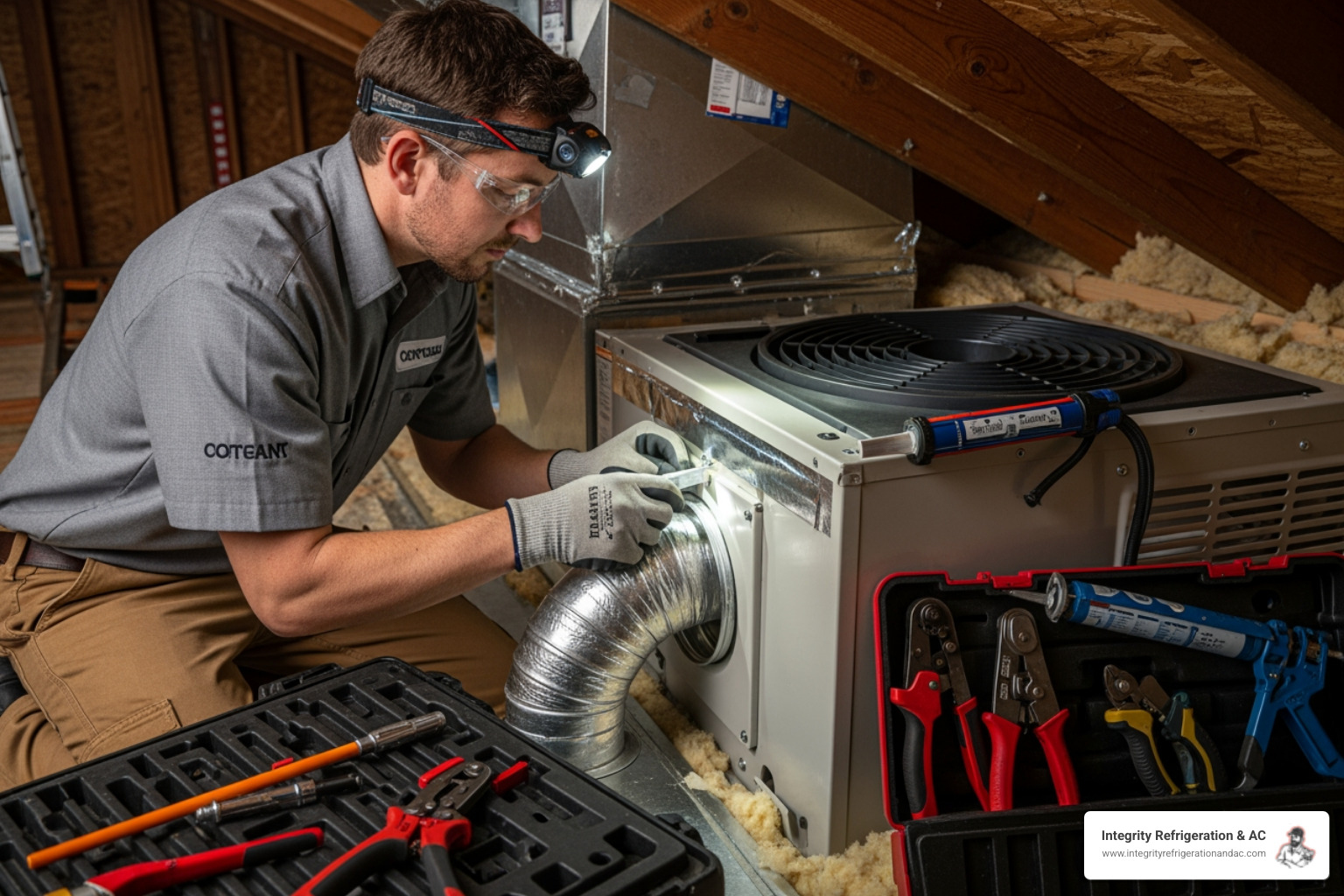 A technician carefully installs a new indoor air handler unit in a home, ensuring precision and quality. - hvac replacement in clermont fl