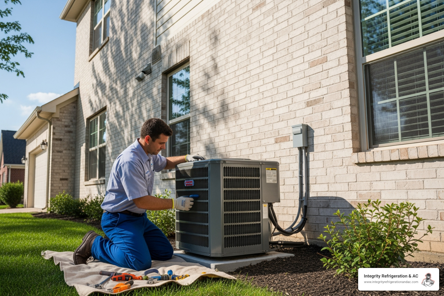 a certified technician carefully installing an outdoor HVAC unit - hvac installation in lake alfred fl