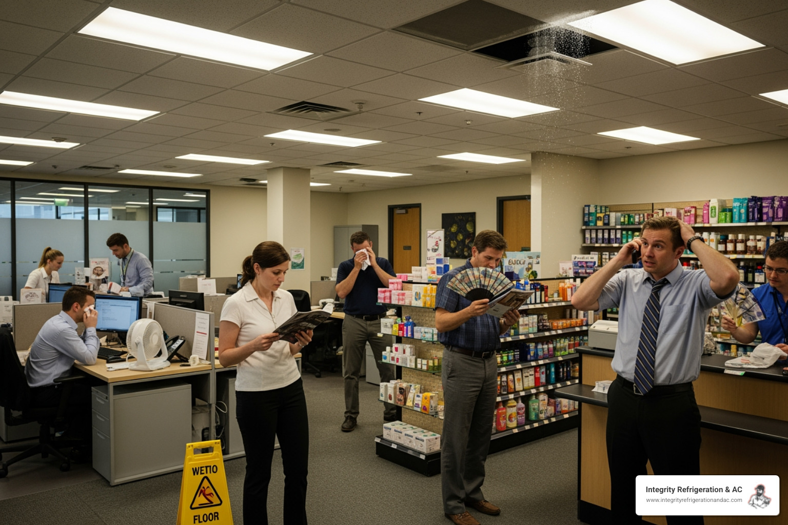 infographic showing the business impact of commercial HVAC downtime including lost revenue from customers leaving due to discomfort, decreased employee productivity in uncomfortable temperatures, potential inventory spoilage in restaurants and retail stores, and increased repair costs when small issues escalate into major failures - commercial hvac repair in dundee fl infographic showing the business impact of commercial HVAC downtime including lost revenue from customers leaving due to discomfort, decreased employee productivity in uncomfortable temperatures, potential inventory spoilage in restaurants and retail stores, and increased repair costs when small issues escalate into major failures - commercial hvac repair in dundee fl