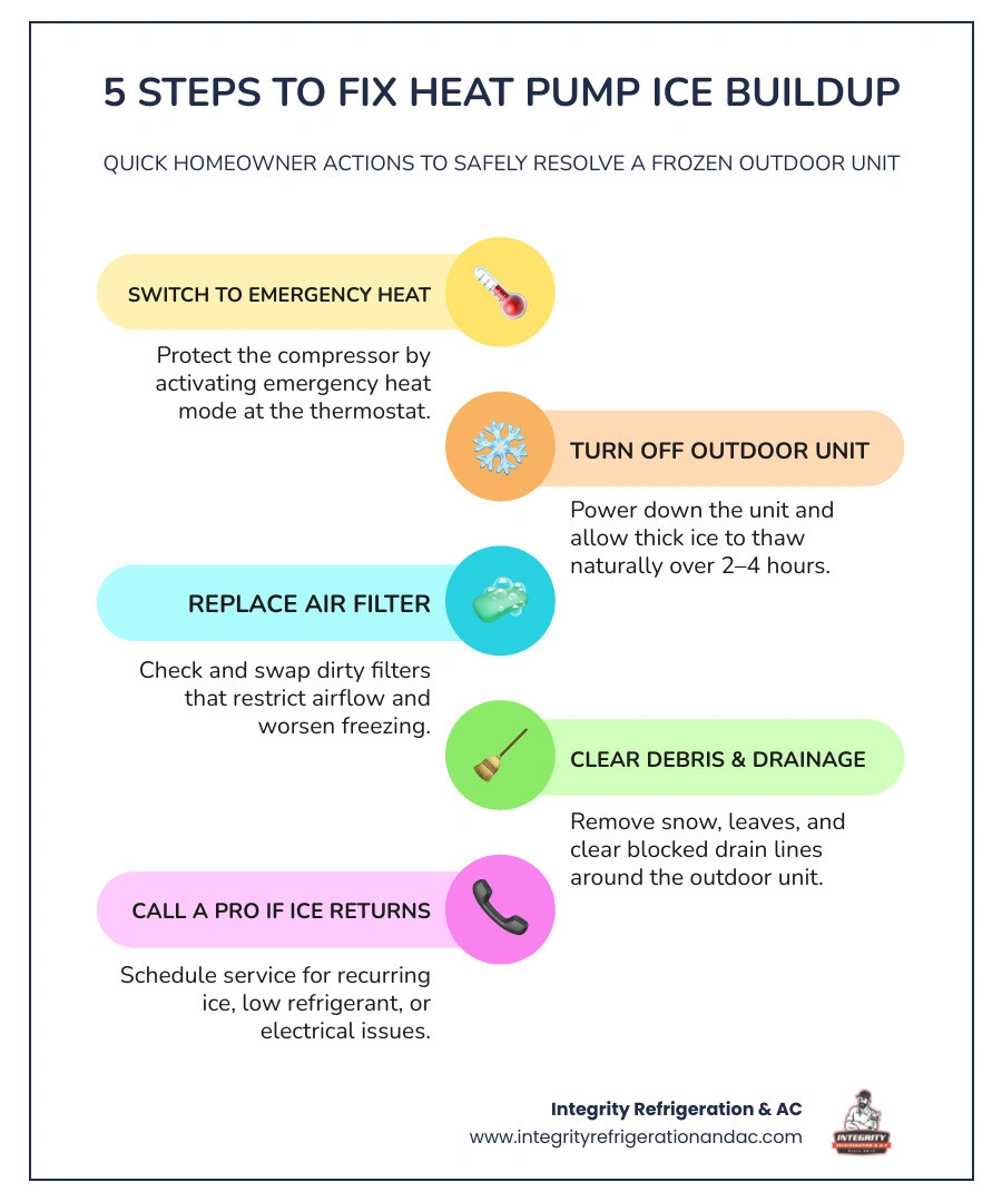 infographic showing normal heat pump defrost cycle vs problematic ice buildup causes and steps to fix infographic infographic showing normal heat pump defrost cycle vs problematic ice buildup causes and steps to fix infographic