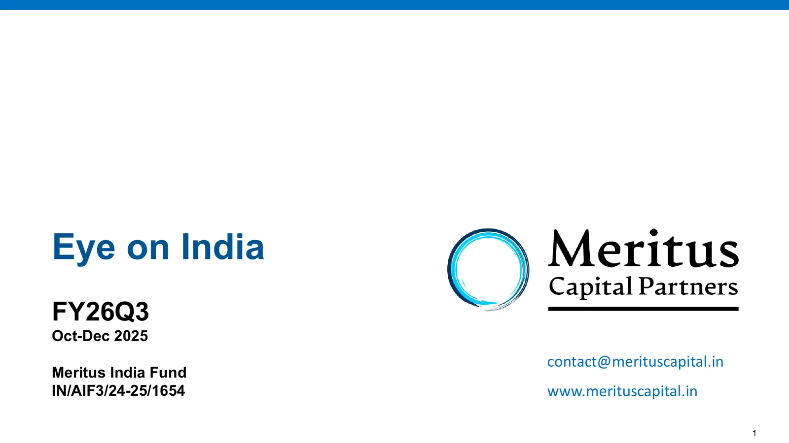 Cover of Eye on India FY26 Q3, October to December 2025