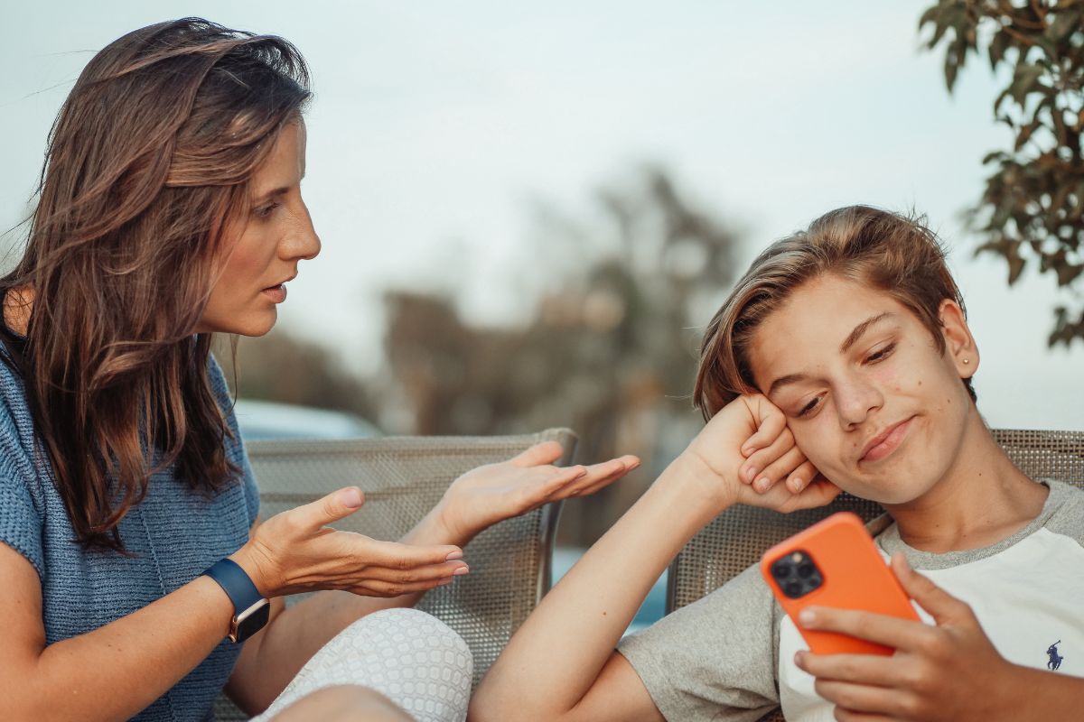 teenager on phone