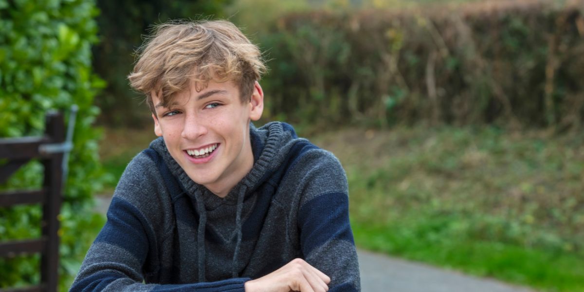 smiling teenage boy