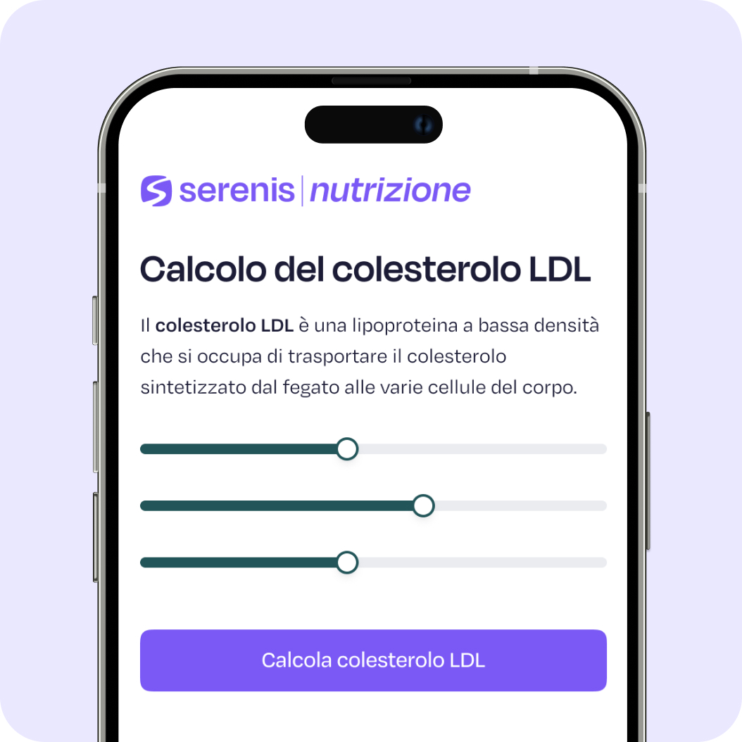 Schermata di test sul colesterolo Serenis