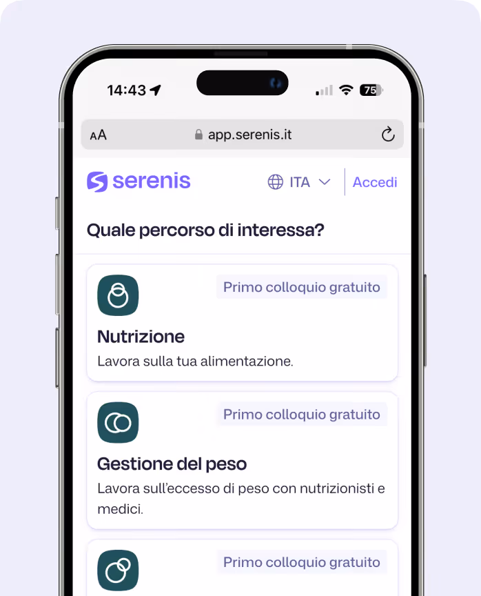 Scelta percorsi nutrizione online