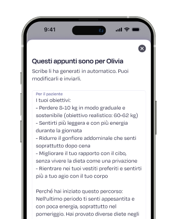 Riassunto automatico visita dal nutrizionista