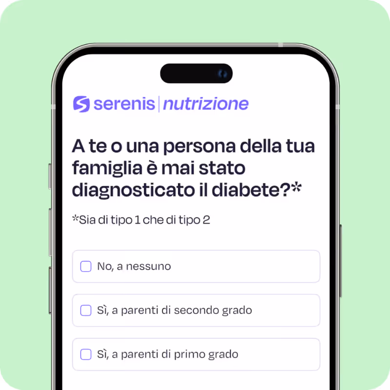 Schermata di test sul diabete
