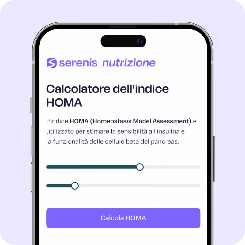 Schermata di test sul colesterolo Serenis
