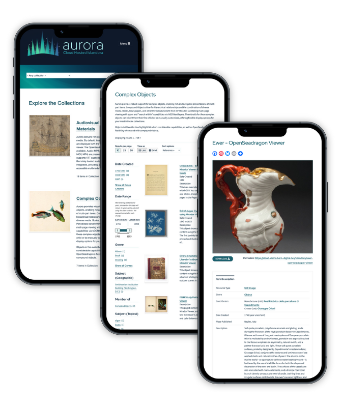 Visual of aurora on mobile devices. 