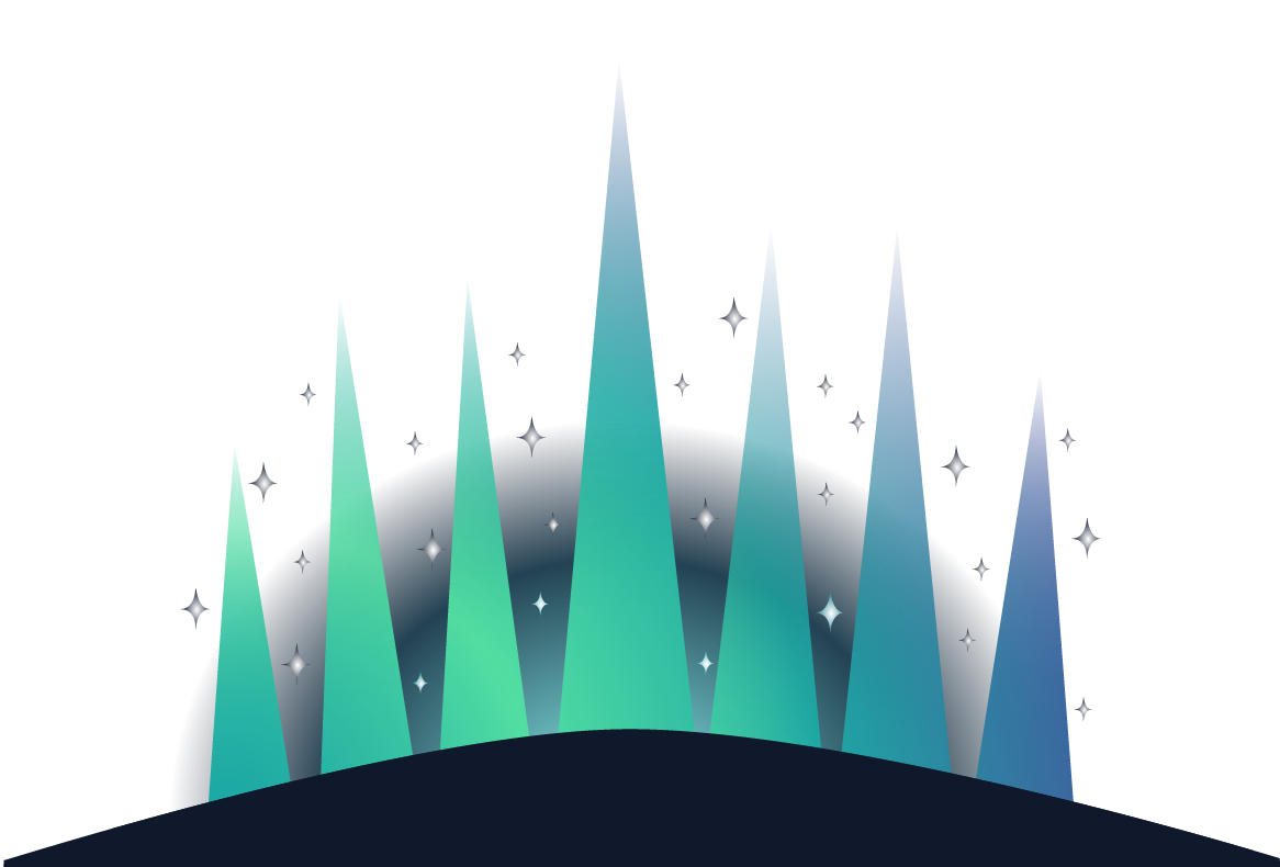 Brand graphic of the aurora. 