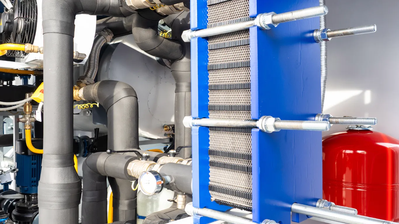 Plattvärmeväxlare i fabrik, av GHEAB getinge.