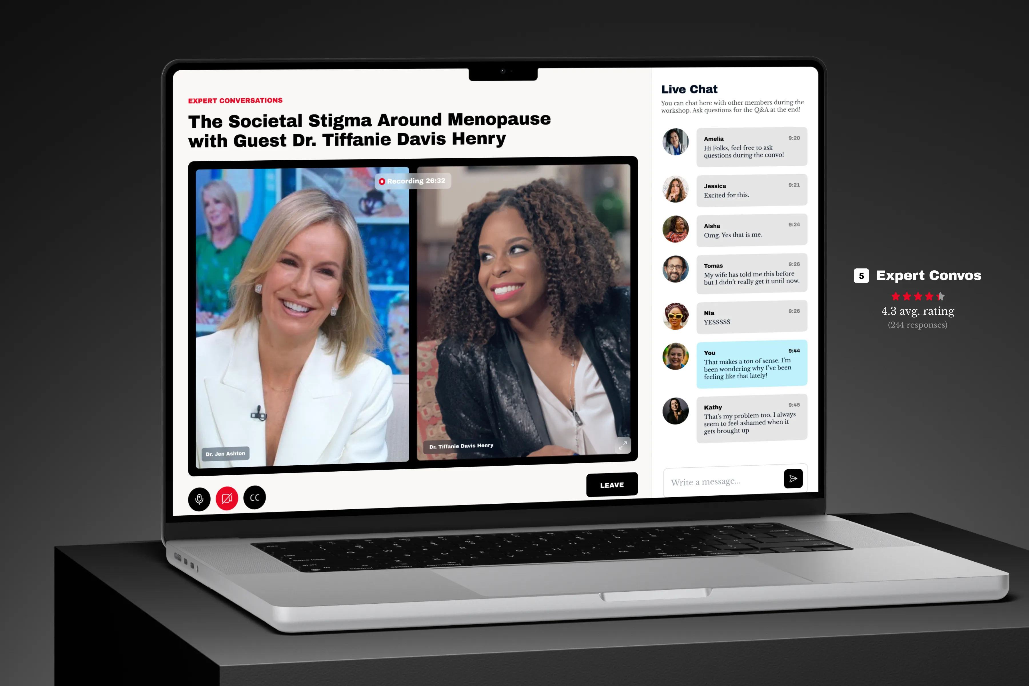 Ajenda live event with Dr. Jen Ashton, featuring expert interviews and community chat.