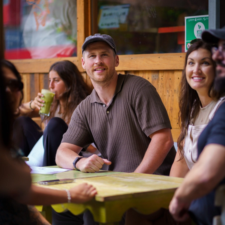 Tonner, our CEO, at a chocolate tasting with other team members
