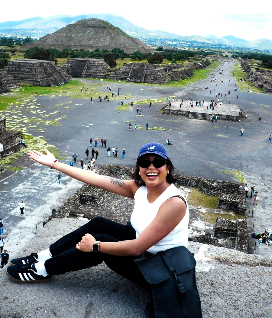 Catherine, one of our project managers, at the Teotihuacan pyramids