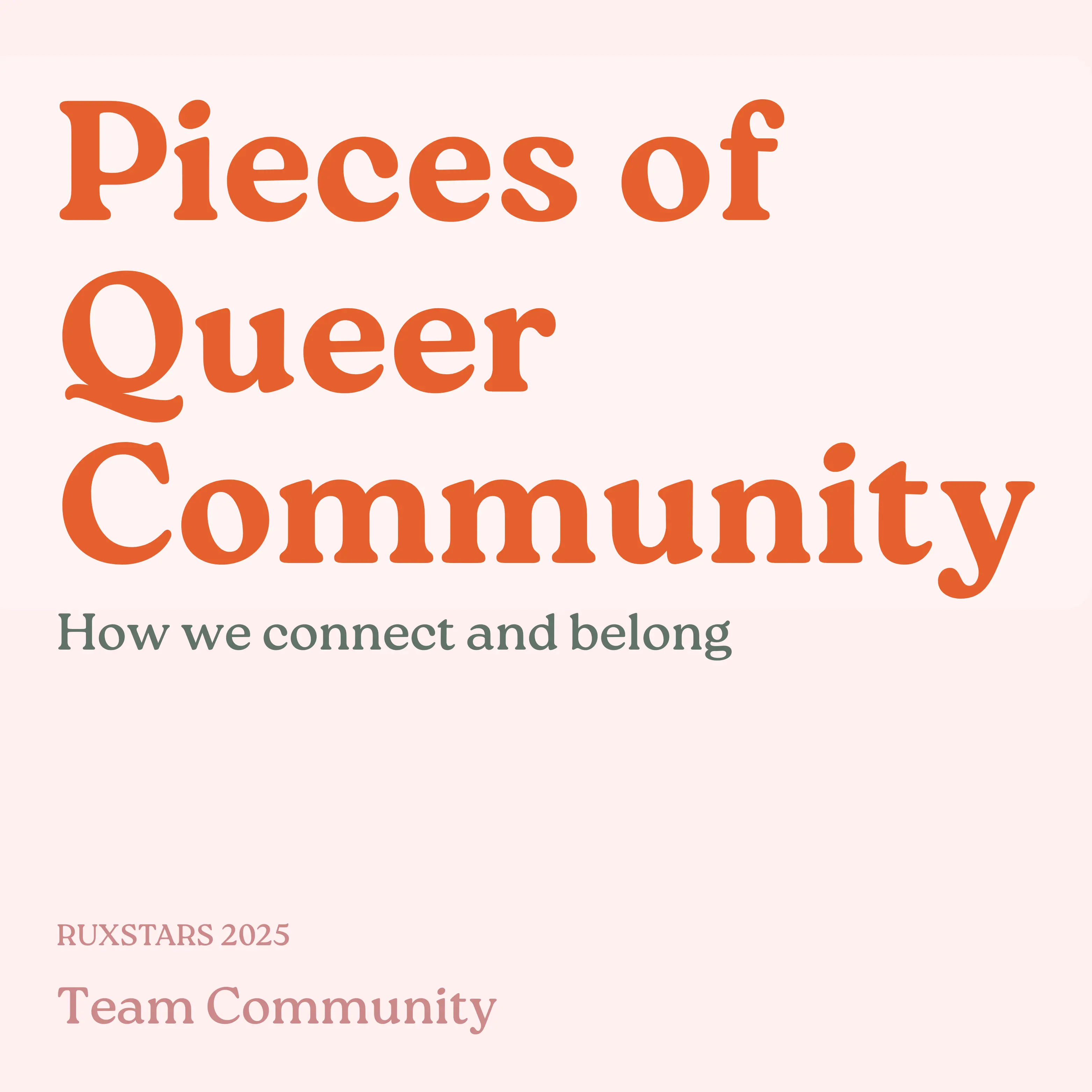 Slide that says "Pieces of Queer Community"