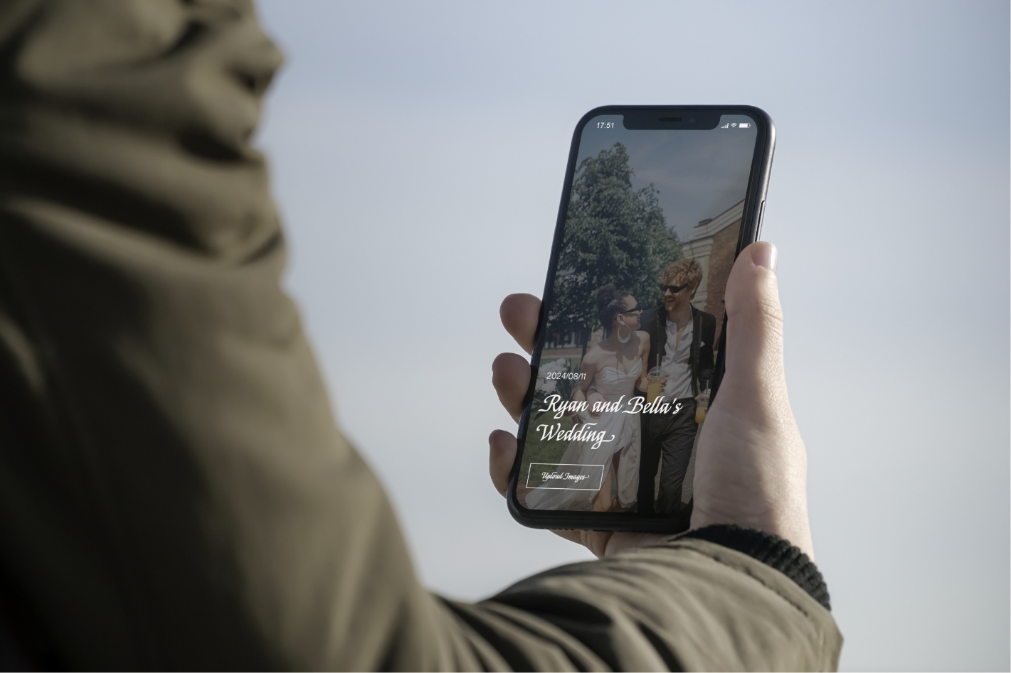 Wedding guest using Guestlense to upload their own photos of the wedding