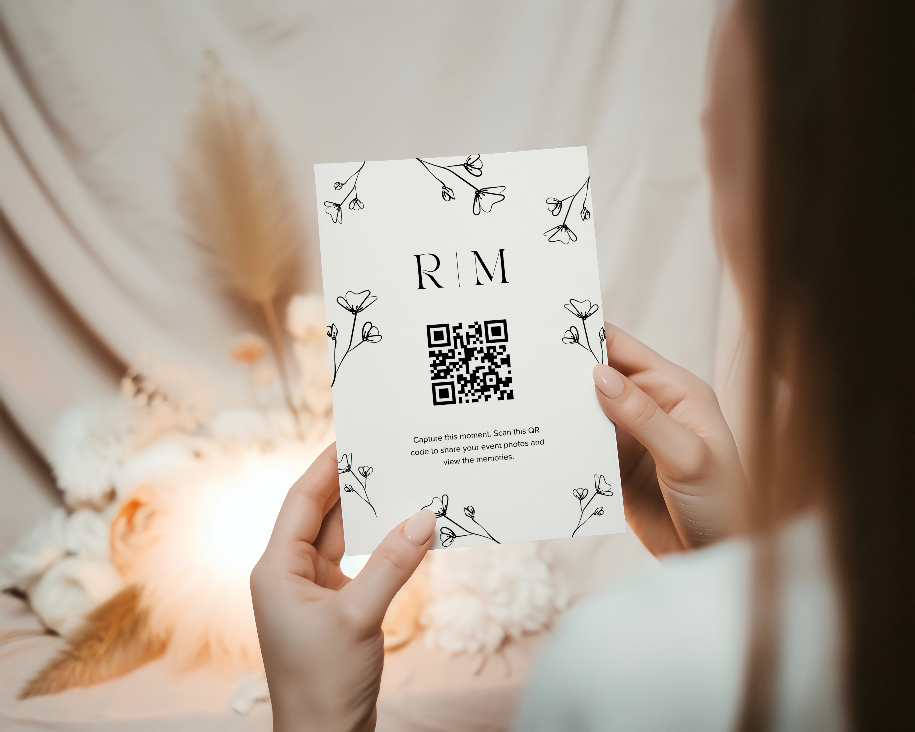 QR code example to collect wedding photos