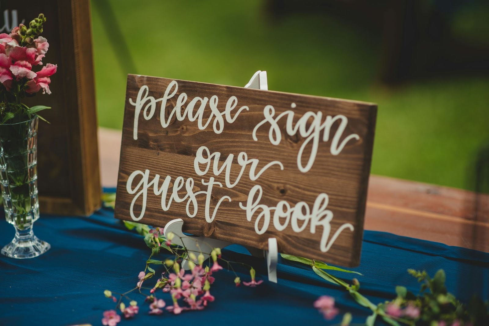 guestbook sign at a wedding