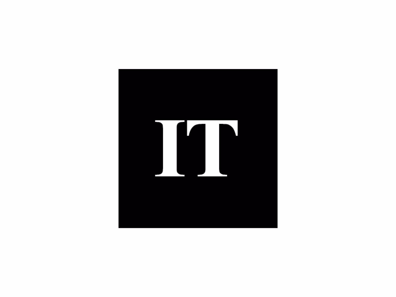 Irish times logo with black background and IT initials in white